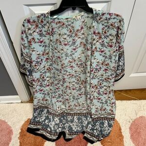 Miami Floral Kimono in Mint and Black